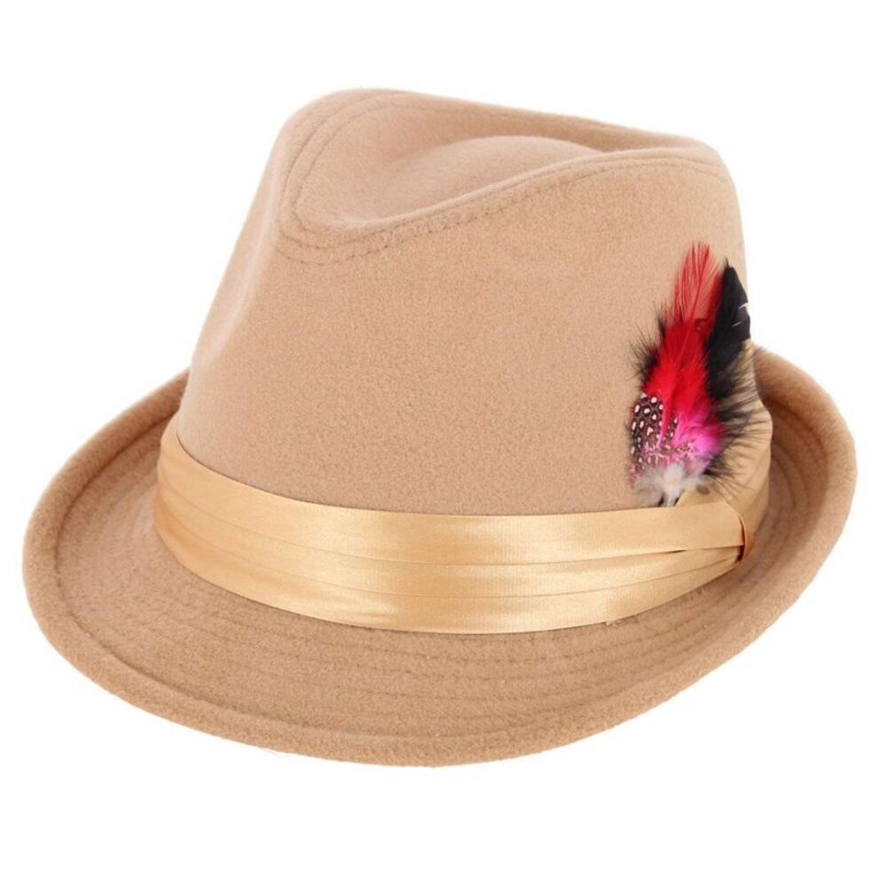 Kenny K Men's Dressy Faux Felt Fedora with Feather